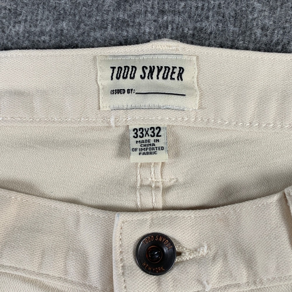 Todd Snyder Jeans Men 33x32 Cream Stretch 5 Pocket Pants Modern - Picture 2 of 16